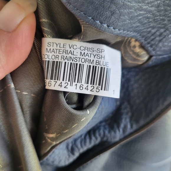 Vince Camuto Hobo/Slouch Navy Blue Leather Shoulder Bag EUC - Picture 12 of 13